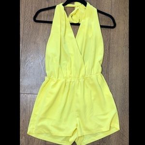 Bright yellow romper- NEVER WORN!